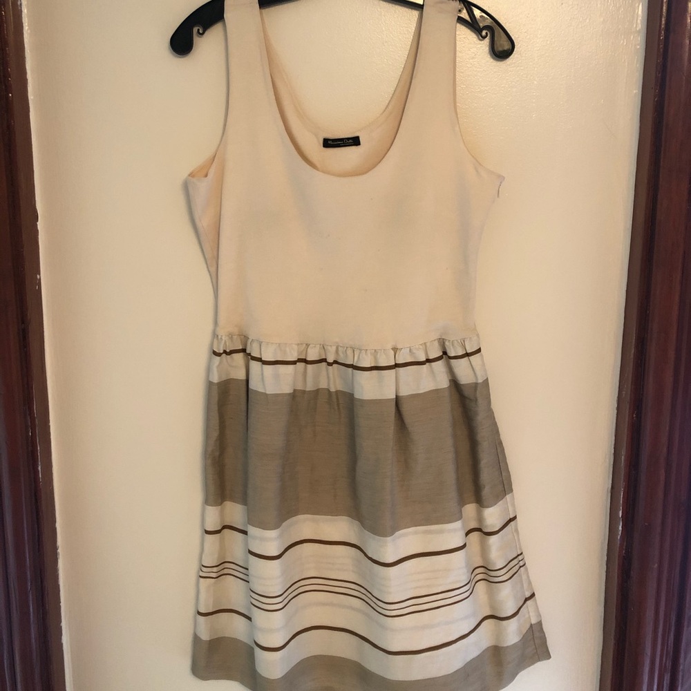 Cream fit and flair dress
